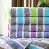 爱竹人双条条纹毛巾AZR-026