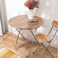 楠竹折叠桌子便携实木桌饭桌可折叠餐桌家用(附带三张折叠凳)