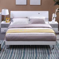 全友家私 床双人床 现代简约卧室套装家具床1.8米床板式床107022 1.8米床+床头柜*2