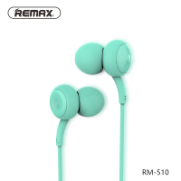 REMAX RM-510手机耳机入耳主播通用可爱立体声糖果色耳机高颜值高音质耳麦苹果安卓通用耳机-蓝色