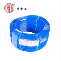 昆明电缆厂 昆电工电线电缆BVR10平方铜芯软线多芯线进户总线(蓝色)