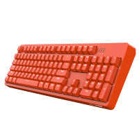 斗鱼(DOUYU.COM)DKM150 机械键盘 104键游戏键盘 有线白光机械键盘电竞键盘吃鸡键盘 赛博朋克 橙色茶轴