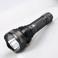 捷能新源 强光手电筒加长版 充电骑行家用 打猎远射灯 黑色