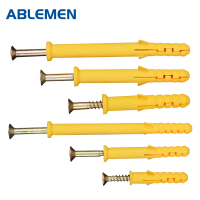 膨胀管螺丝钉套装 塑料膨胀管螺丝钉 膨胀塞墙塞锚栓 8×80mm(500套装)