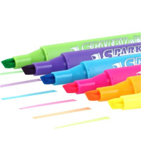 齐心(Comix)6色荧光笔醒目重点标记笔水性记号笔 6支/盒