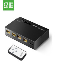 绿联 UGREEN 40234 HDMI切换器 3进1出 HDMI三进一出 1.4版 放大切换带遥控 黑色