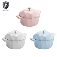 velosan清新珐琅铸铁汤锅圆形炖锅闷烧锅