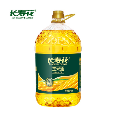 长寿花玉米油4L升大瓶装非转基因物理压榨一级食用油植物油