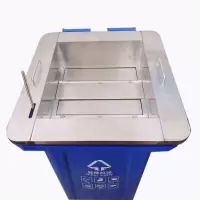 得力(deli)不锈钢垃圾分类分拣垃圾桶盖 240L