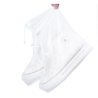 先锋连 户外旅游漂流防雨鞋套中高筒男女通用雨靴套徒步骑行加厚底防水防滑雨鞋套中筒白色 43-45码