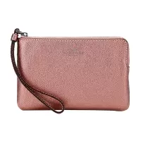 自营 新品 COACH 蔻驰 品 欧美时尚女士紫粉色人造革短款手拿包零钱包 F58032 QBPH4