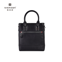 喜来登十字纹牛皮拉链封口NL171235S黑色28*30*6cm手提包