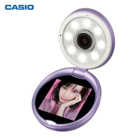 卡西欧 CASIO TR-M10 数码相机 华丽紫(美光小影棚 便携粉饼外观 9灯[光美颜]技术)