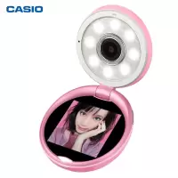 卡西欧 CASIO TR-M10 数码相机 梦幻粉(美光小影棚 便携粉饼外观 9灯[光美颜]技术)