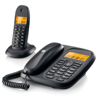摩托罗拉（Motorola）cl101c 无绳电话机 办公子母机家用无线座机 一拖一 黑色