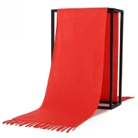 大红色围巾 双面绒红围巾165*30cm
