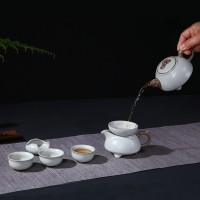 八方礼宝石蓝汝窑鼎盛辉煌10入茶具 RY2016-15