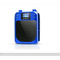 APORO T100 2.4G无线蓝牙扩音器蜜蜂教师导游景点无线教学大功率插卡录音单曲循环遥控连手机 浅蓝色(XF)