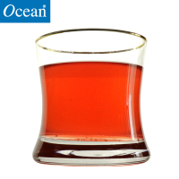 进口无铅玻璃金边水杯厚底威士忌洋酒杯ins风啤酒杯热饮茶杯简约350ML单只