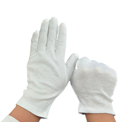 纯棉白色棉手套 XTL412 白色加厚布手套文玩盘珠质检作业手套 (打)