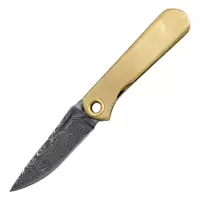 汉道 卸岭小刀EDC-053 大马士革 钢多折叠刀折刀挂件刀随身小刀钥匙扣刀