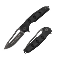 汉道 防身 ZD-033B 机甲小折刀刀具防身军刀军工刀野外刀刀随身折刀 黑色