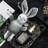 巧心师网红许愿兔婚礼结婚伴手礼礼盒毛绒玩偶小号公仔生日配饰 许愿兔玩偶灰色公仔