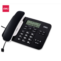 得力（deli）电话机座机 固定电话 办公家用 免电池 双接口 794 黑