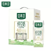 豆本豆豆奶纯盒无添加蔗糖 滋养早餐奶 纯豆奶250ml*12 整盒装