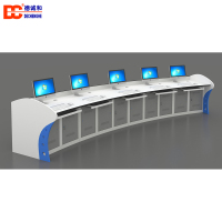 德诚和(DECHENGHE)JSK-011弧形十人位控制台(含台面板+键盘托+挡水条+柜体+台脚)