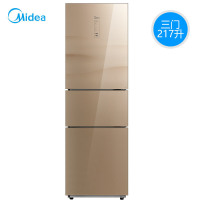 美的(Midea)217升风冷无霜 多温多控 钢化玻璃 家用静音节能三门 电冰箱 BCD-217WTGM