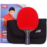 DHS红双喜乒乓球拍专业比赛五星级碳素成品拍5星单拍碳素底板横拍直拍双面反胶乒乓球成品拍R5006C送球 拍套