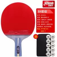 红双喜DHS 四星双面反胶 狂飙套胶成品球拍乒乓球拍 4002/4006 4002C碳素横拍一只一面长胶一面反胶