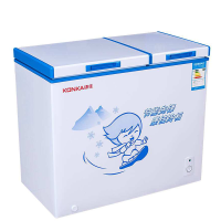 康佳(KONKA)206升 双门双温冷柜冰柜 节能变温卧式冰箱(白)BCD-206DZP