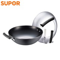 苏泊尔(SUPOR)臻铁真不锈铸铁炒锅铁锅 可立盖 炒锅无涂层 锅具 可立盖 30cm FC30Z1(XF)