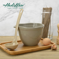 壳氏唯(HUSKS WARE) 壳氏唯环保勺子火锅汤勺大汤勺勺盛汤勺粥勺汤勺子 长柄汤勺+碟子