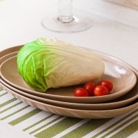 壳氏唯（HUSKS WARE） 稻壳餐具 日式 饭碗/汤碗沙拉碗泡面碗 盘子/碟子可D 椭圆盘小号(常用深盘)