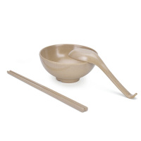 壳氏唯(HUSKS WARE) 壳氏唯稻壳环保 中式日式创意简约餐具套装碗筷勺子组合家用 中式单人简约3件套