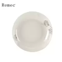 Remec 岁月留香8英寸深菜盘4个装 描金唐山骨瓷菜盘