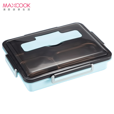 美厨(maxcook)304不锈钢饭盒 4cm加深多格学生饭盒保温便当盒带分隔配餐具
