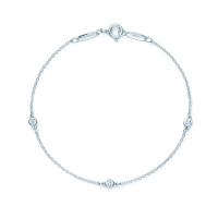 TIFFANY&CO.蒂芙尼925银镶三颗钻石手链