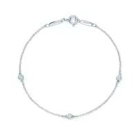 TIFFANY&CO.蒂芙尼925银镶三颗钻石手链