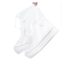 先锋连 户外旅游漂流防雨鞋套 中高筒男女通用雨靴套徒步骑行加厚底防水防滑雨鞋套 中筒白色(39-42码)