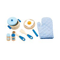 卫嘉(VIGA) 格林50115 蓝色厨房配件组儿童玩具厨具小孩过家家宝宝厨房套装男孩女孩仿真厨房用具