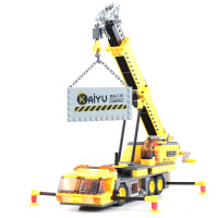 WQSC 开智拼插拼装积木工程车重型吊车模型塑料拼装积木儿童益智玩具8045
