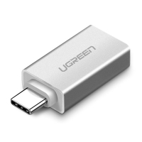 绿联 UGREEN 20809 TYPE-C转USB3.0转接头 银白色