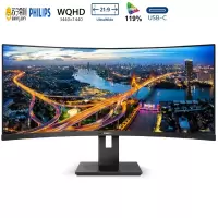 飞利浦(Philips) 346B1C/93 34英寸1500R 21:9 升降旋转 Type-C低蓝光 办公显示器