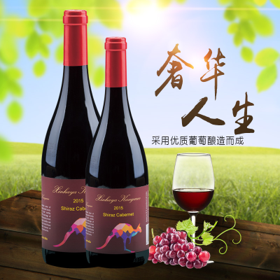 新涵养袋鼠(Xinhaya Kangaroo) 西拉嘉本纳红葡萄酒 干红750ml 单瓶价