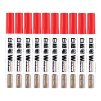 得力(deli) 色泽明亮可擦易擦白板笔 红色 10支/盒