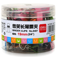 Zs-得力(deli)8487 19mm微笑系列金属长尾票夹票据夹燕尾夹 混色装[40只/筒]